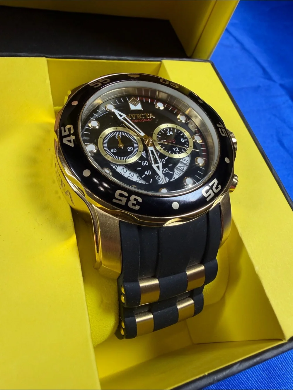 Invicta ProDiver Men's Black and Gold Chronograph Watch